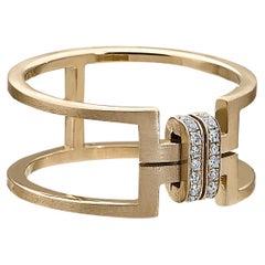 POLINA ELLIS Ring aus 18 Karat Roh-Weißgold mit weißen Diamanten