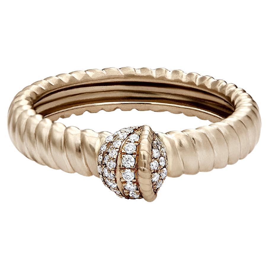 Polina Ellis White Diamonds 18k Raw White Gold Ring For Sale