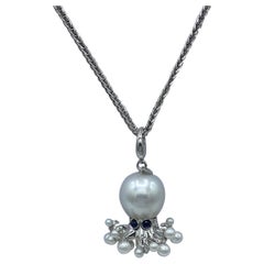 Pendentif/bracelet Polipo en or 18Kt avec saphir australien Made in Italy