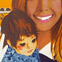 Polish Airlines LOT, Original Vintage Polish Poster by Janusz Grabianski, 1971