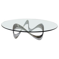 Polish Aluminum and Glass Cocktail Table by Knut Hesterberg