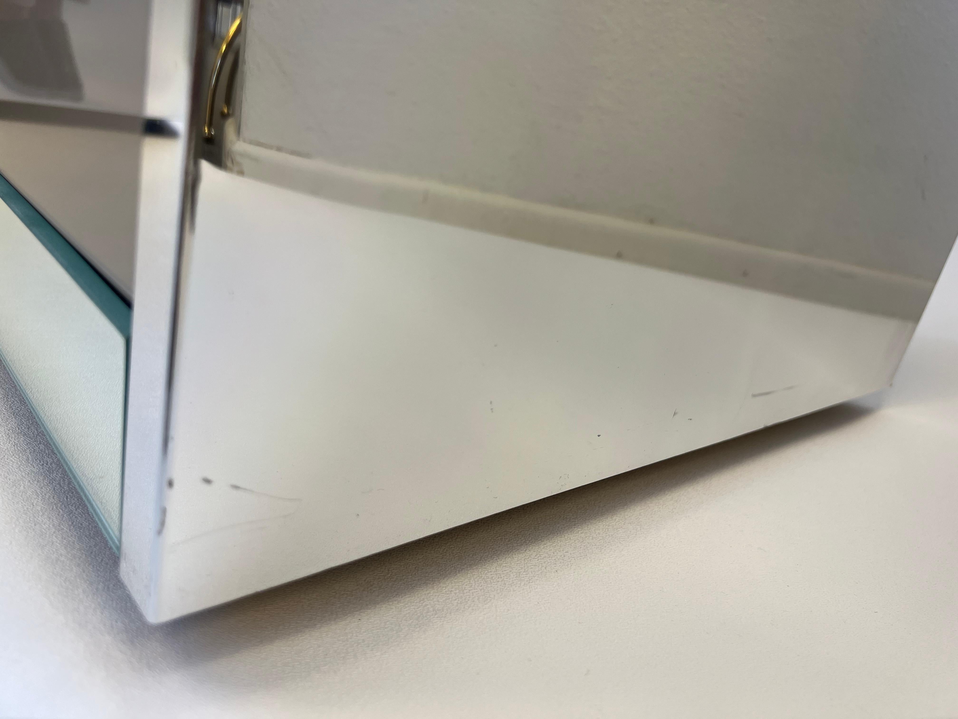 Late 20th Century Polish Aluminum and Mirror Pair of Nightstands by Ello
