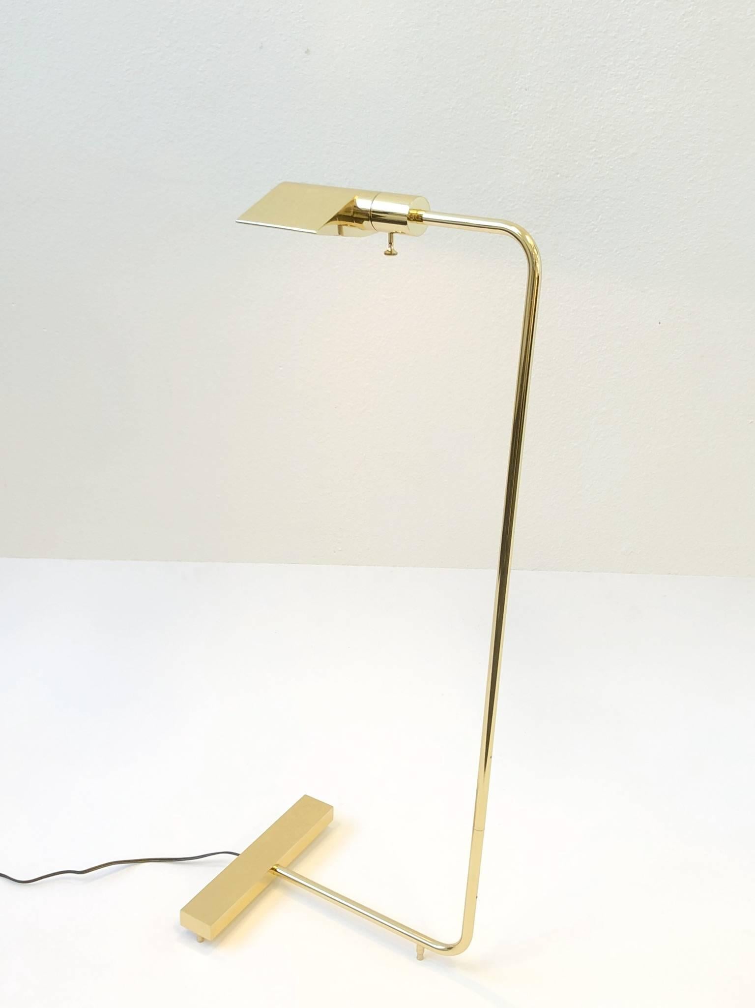 Polish Brass Adjustable Floor Lamp by Cedric Hartman 3
