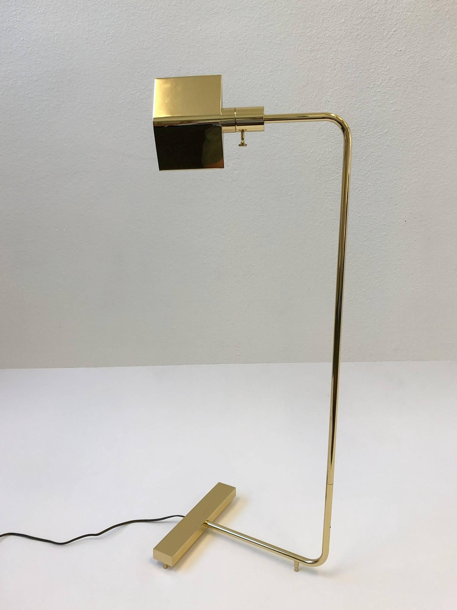 Polish Brass Adjustable Floor Lamp by Cedric Hartman 4