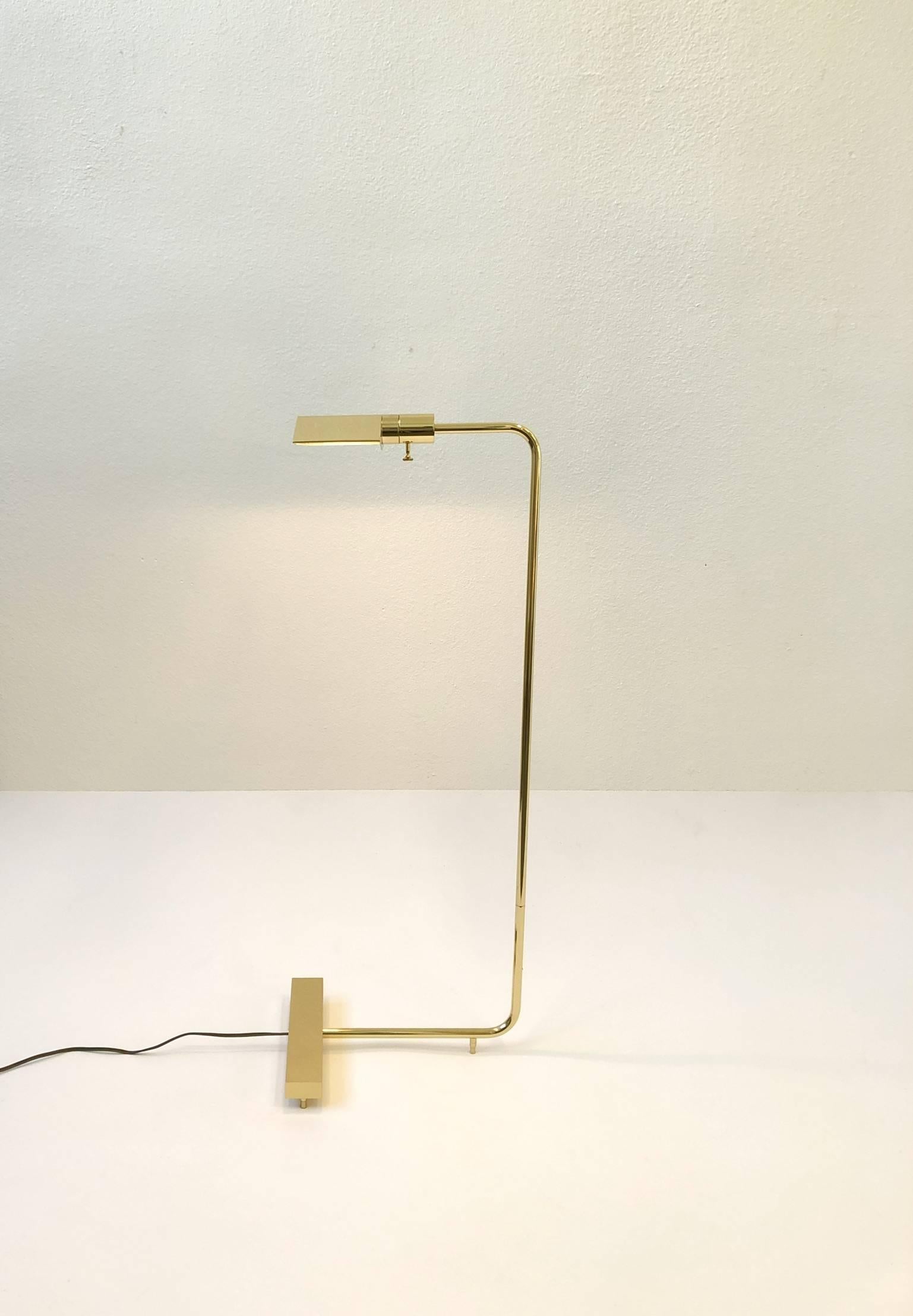 Polish Brass Adjustable Floor Lamp by Cedric Hartman 6