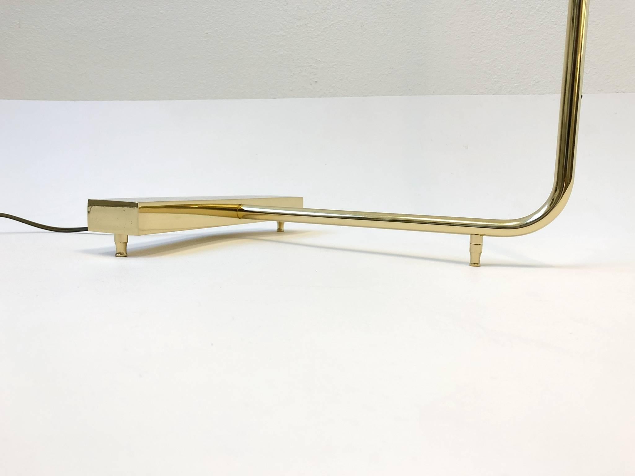 Polish Brass Adjustable Floor Lamp by Cedric Hartman In Excellent Condition In Palm Springs, CA
