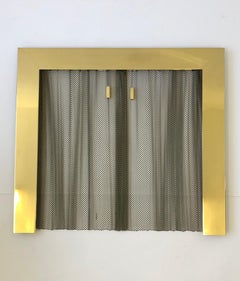 Polish Brass and Chrome Fireplace Set in the Manner of Maison Charles