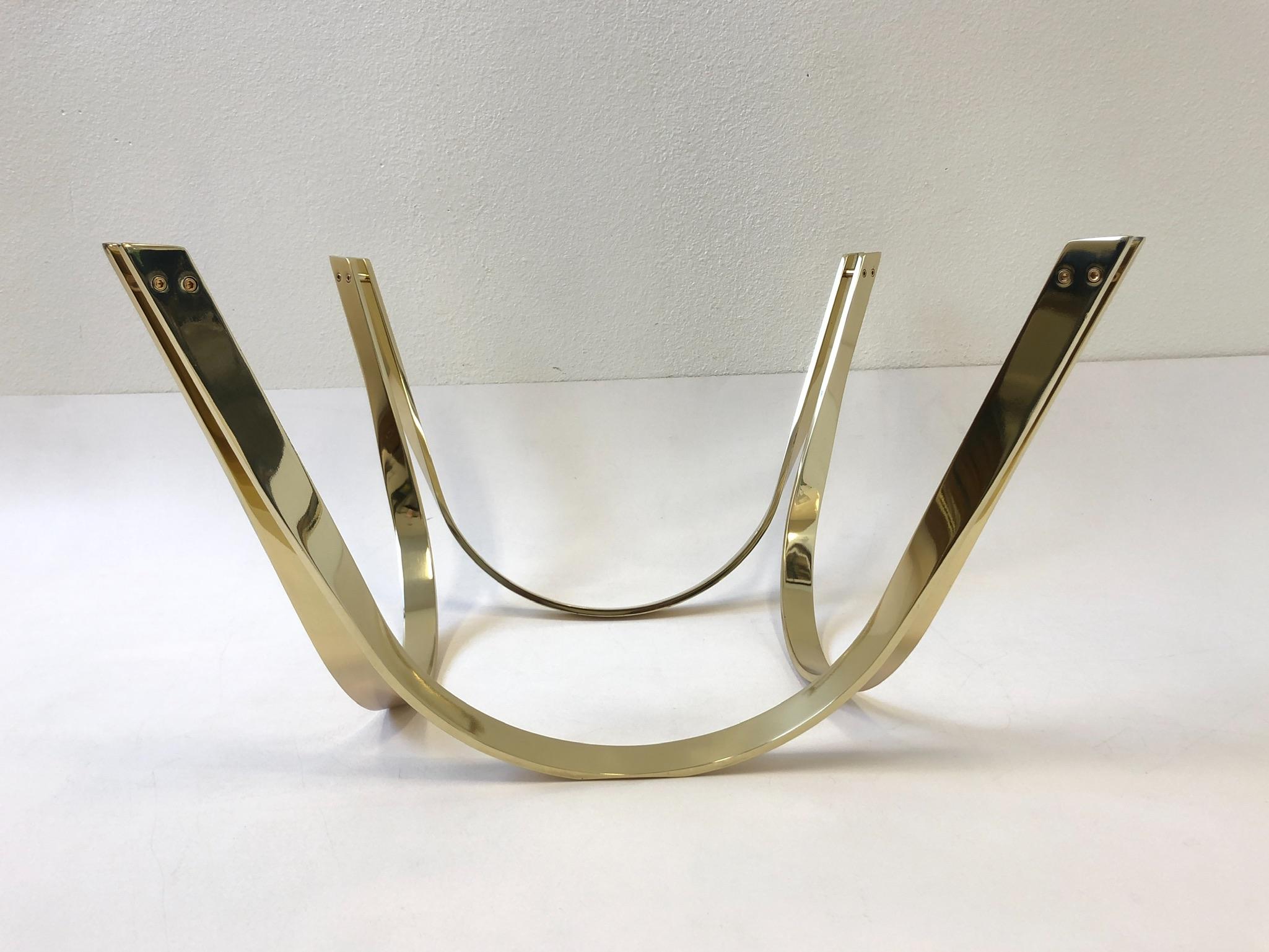 Late 20th Century Polish Brass and Glass Cocktail Table by Tri-Mark
