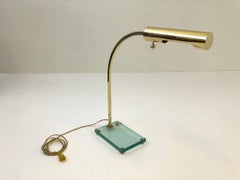 Polish Brass and Glass Desk Lamp in the Style of Fontana Arte