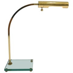 Polish Brass and Glass Desk Lamp in the Style of Fontana Arte