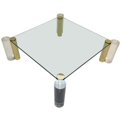 Polish Brass and Lucite Cocktail Table by Les Prismatiques
