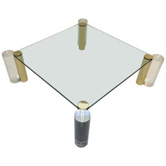 Polish Brass and Lucite Cocktail Table by Les Prismatiques 