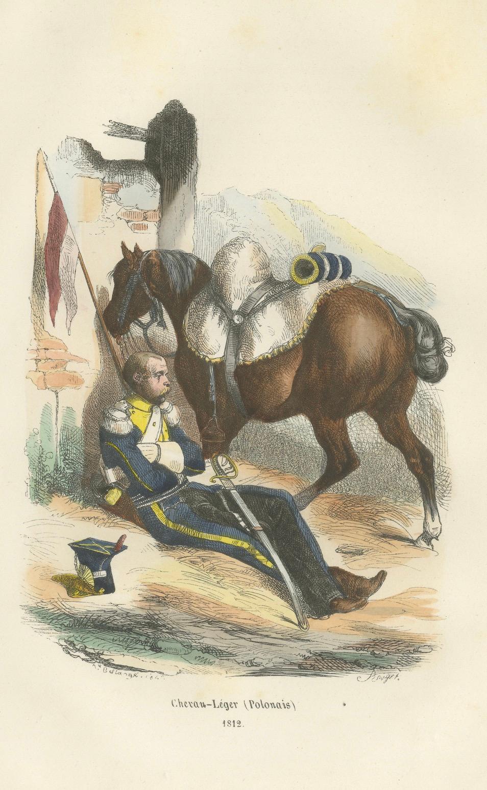 Polish Chevau-Léger of the Imperial Guard, Napoleonic Cavalry Print, 1843