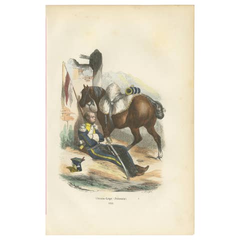 Polish Chevau-Léger of the Imperial Guard, Napoleonic Cavalry Print, 1843