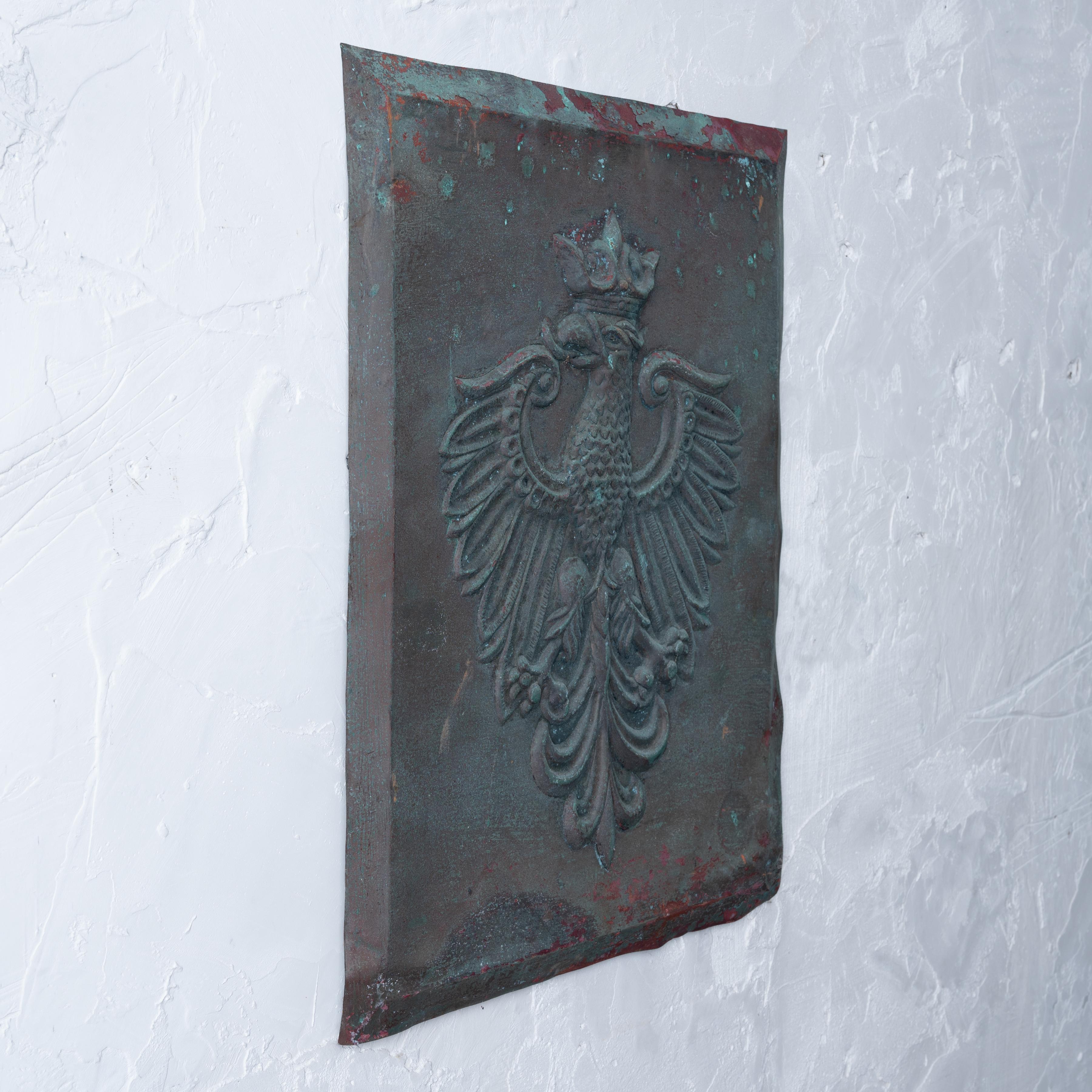 Unknown Polish Coat of Arms Copper Relief Plaque For Sale