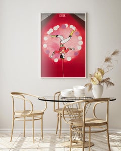 Polish, Cyrk, Circus Poster, 1968, Vintage, Balancing Acrobat, Urbaniec