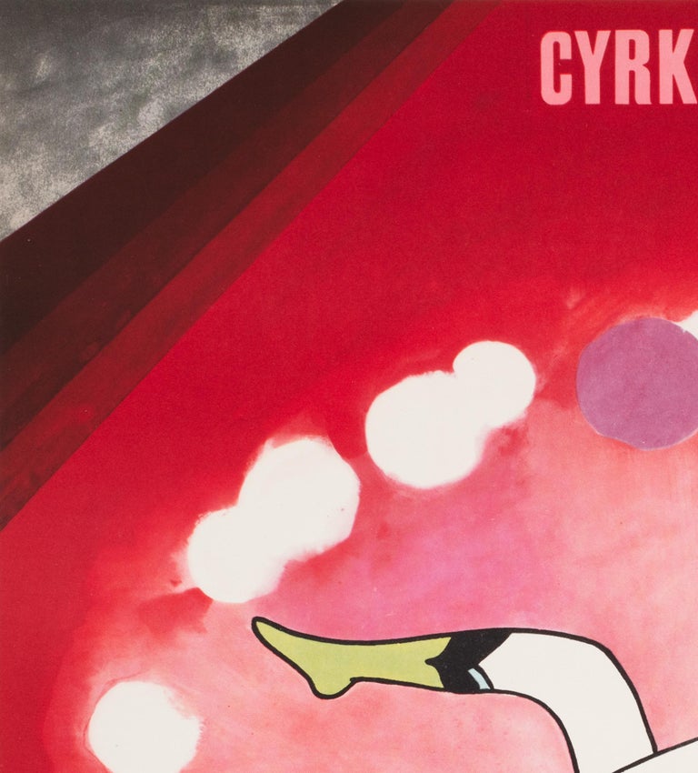 20th Century Polish, Cyrk, Circus Poster, 1968, Vintage, Balancing Acrobat, Urbaniec For Sale