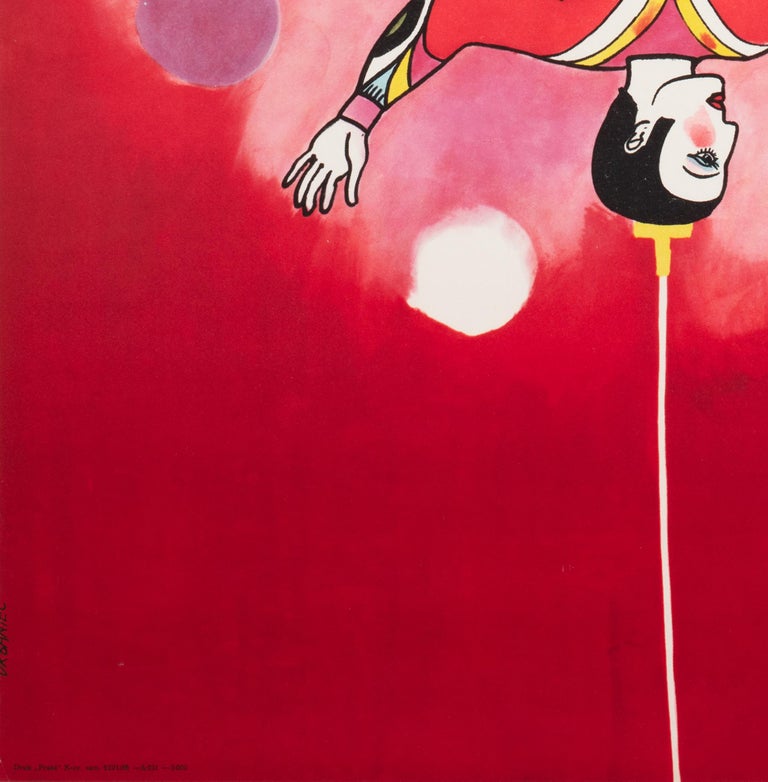 Polish, Cyrk, Circus Poster, 1968, Vintage, Balancing Acrobat, Urbaniec For Sale 3