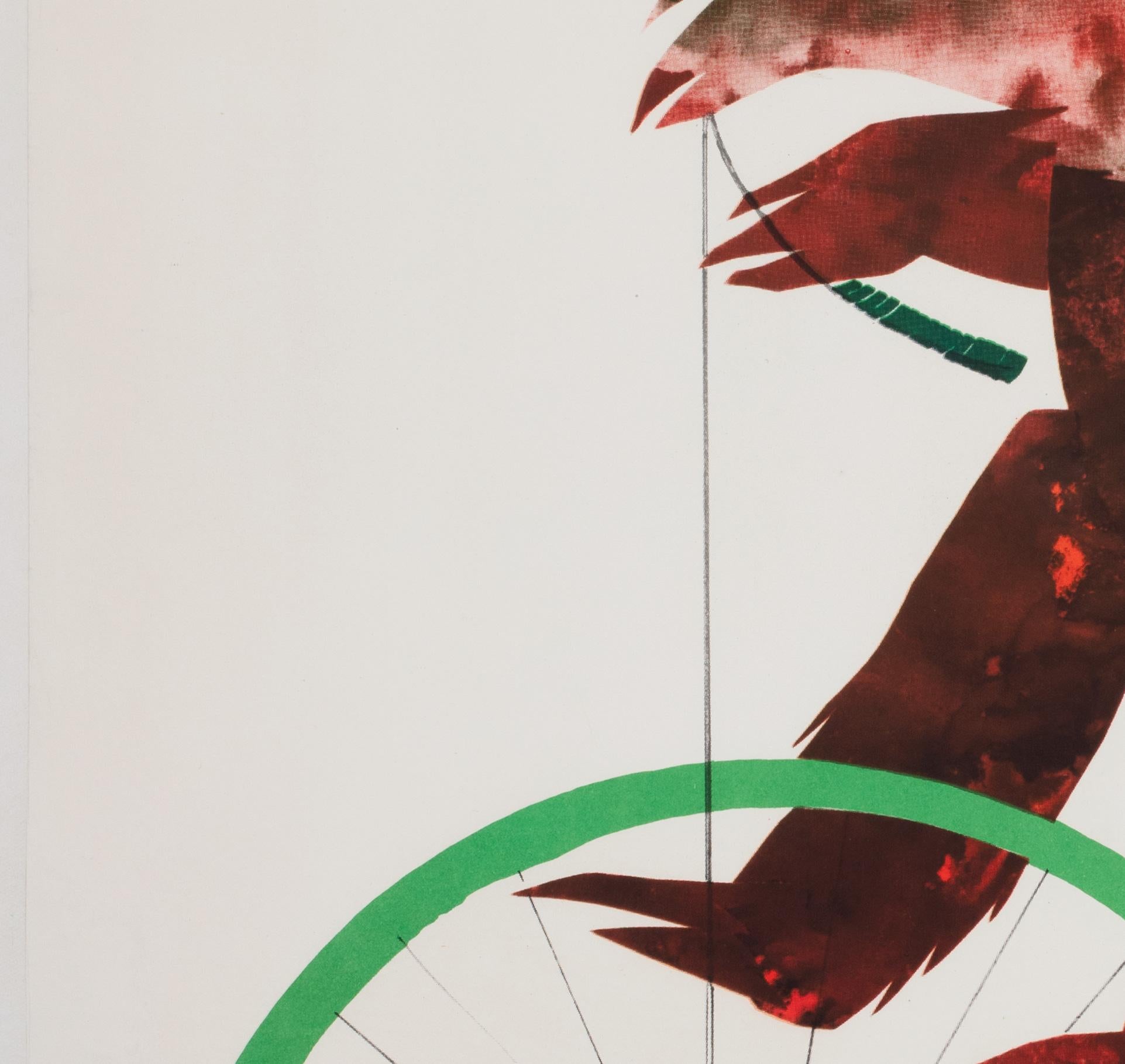 Polnisches, Cyrk/Circus-Poster, 1970, Vintage, Bär reitend auf Penny Farthing, Srokowski (Papier) im Angebot