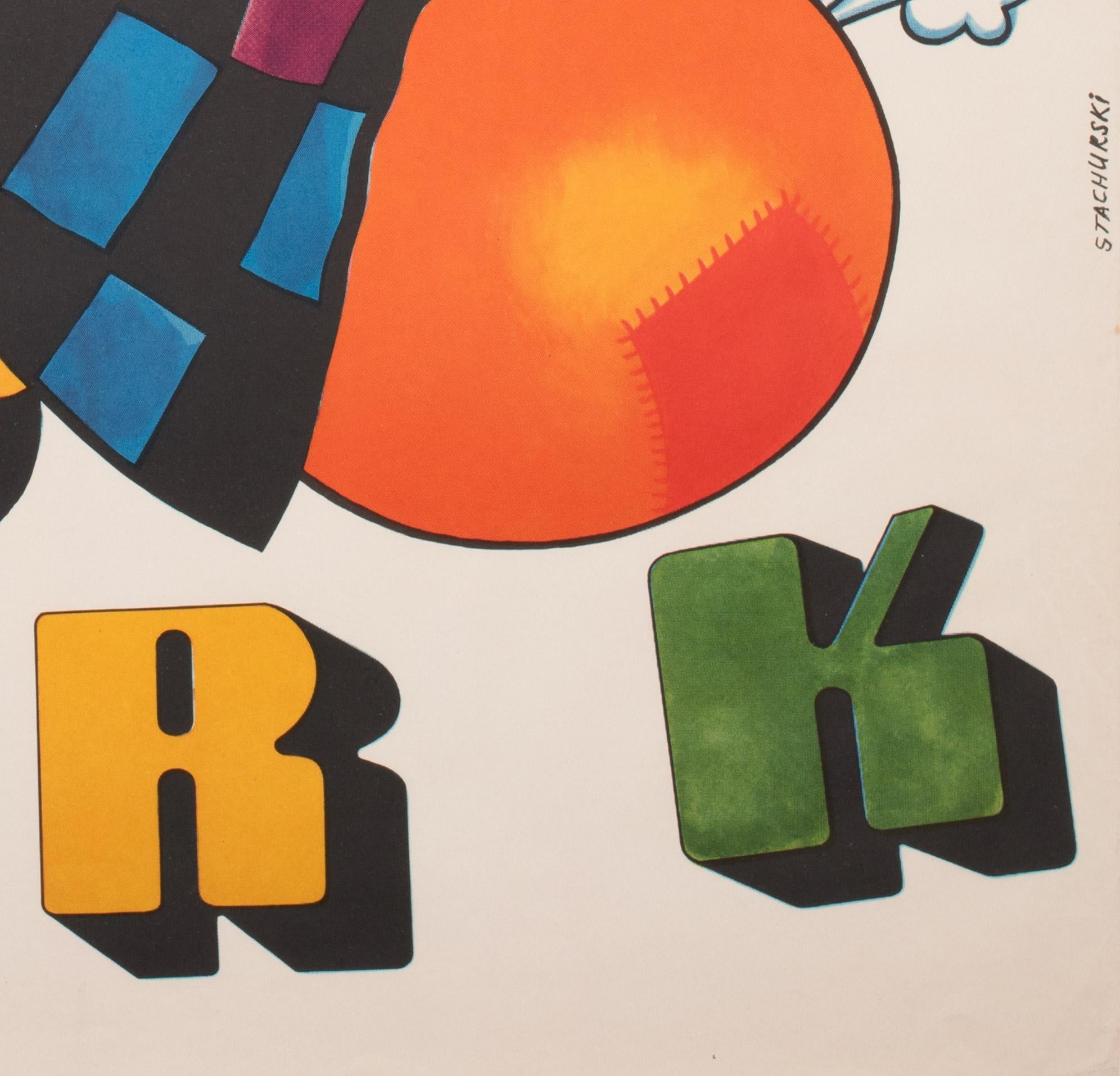 Polish, Cyrk, Circus Poster, R1976, Vintage, Cyrk One Man Band, Stachurski For Sale 2