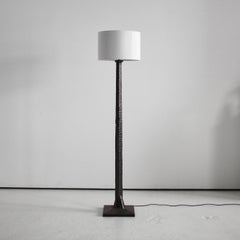 Polish Gouged Pine Brutalist Standard Lamp