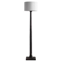 Polish Gouged Pine Brutalist Standard Lamp