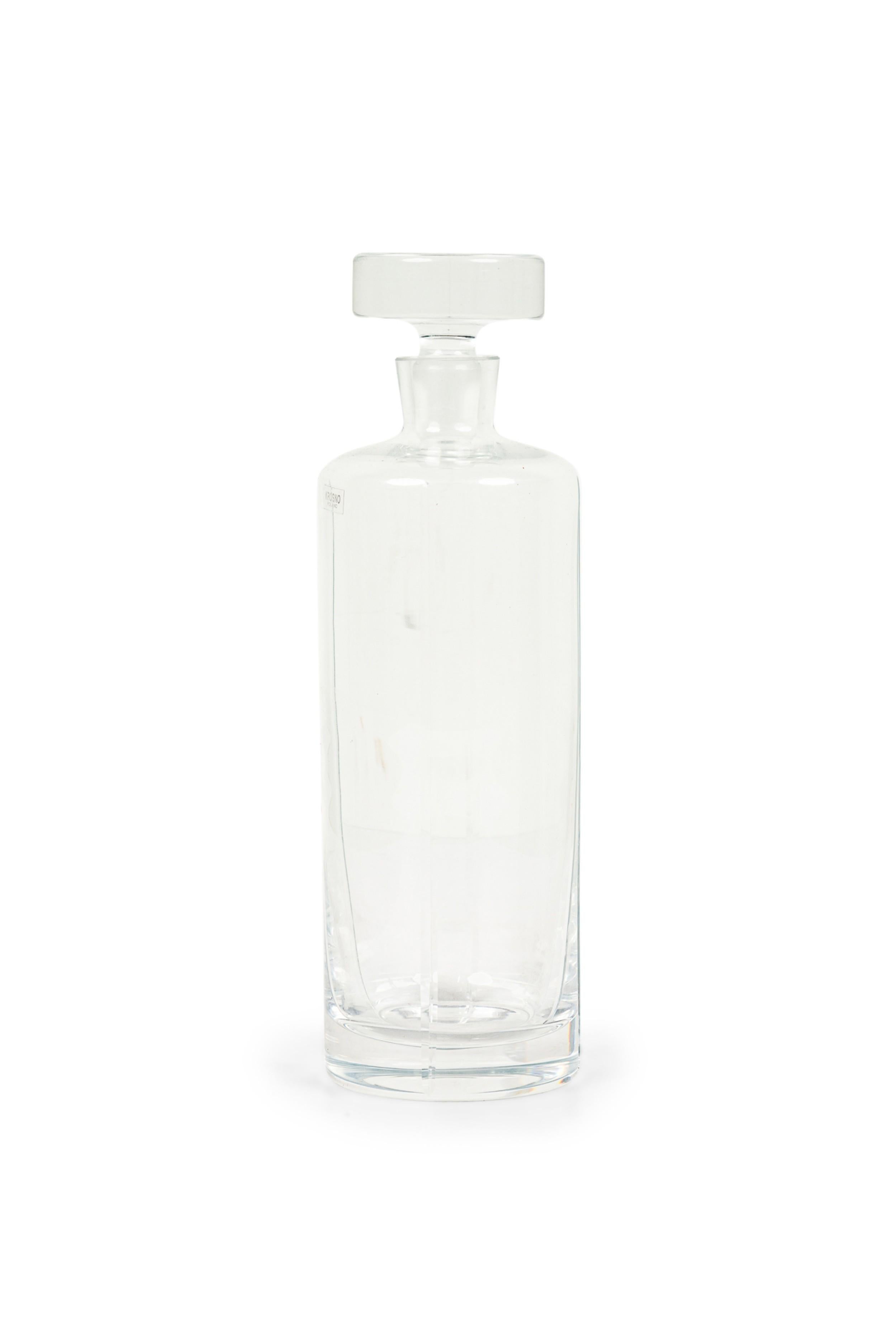 Mid-Century Modern Carafe à vodka polonaise à cylindre du milieu du siècle avec bouchon en vente