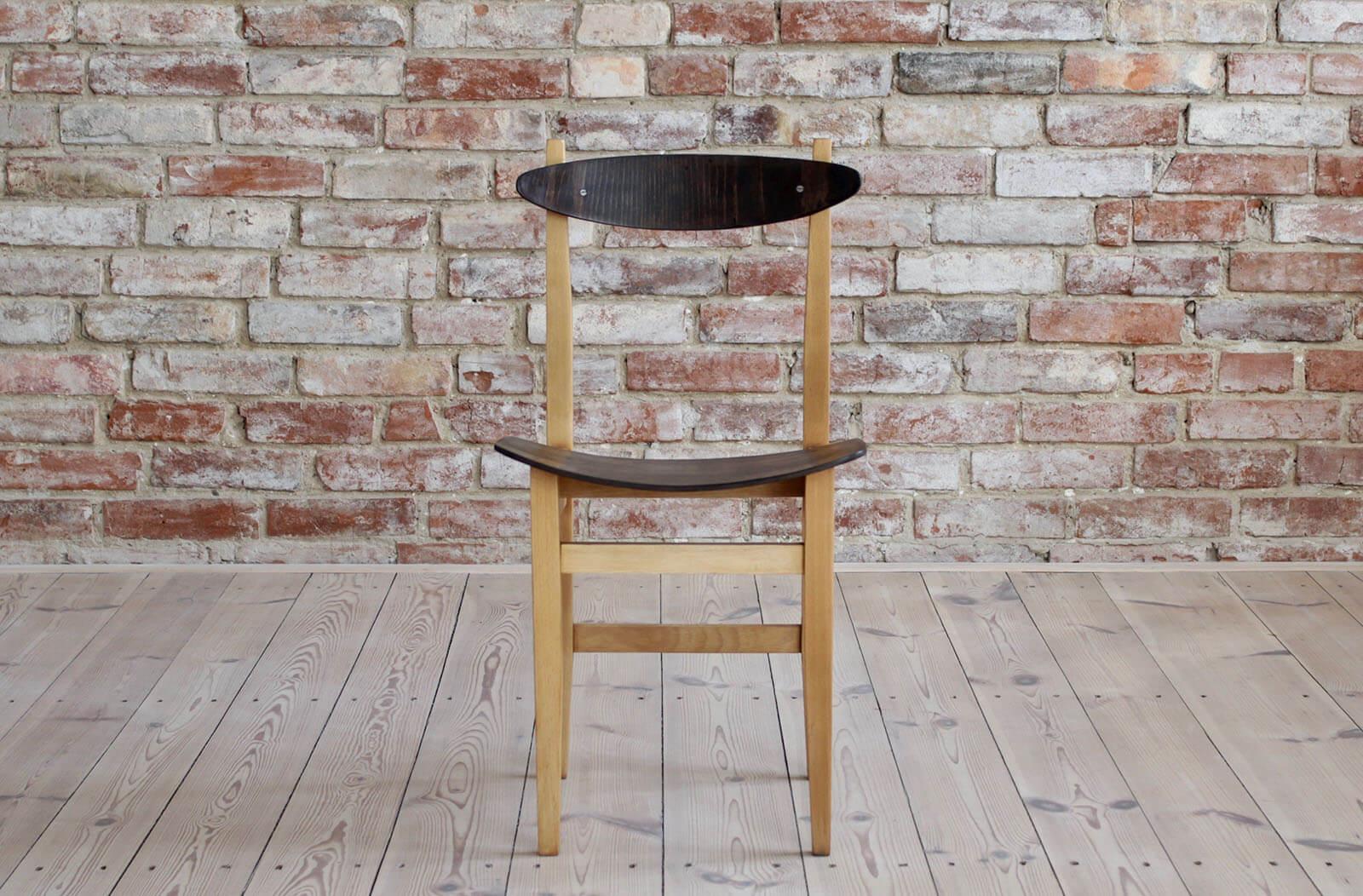 Oiled Polish Midcentury Chair by Maria Chomentowska, Model 200-102, 1 Piece Available