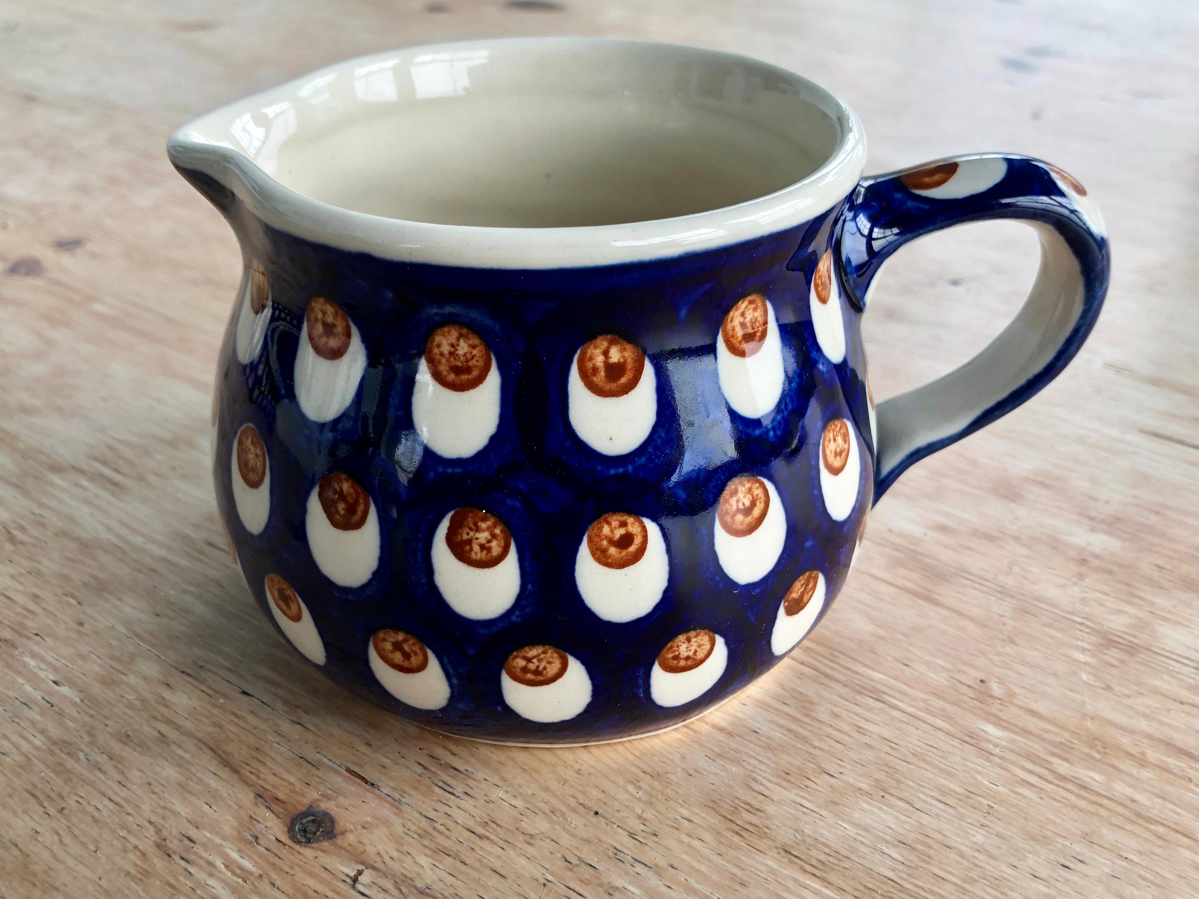 Polish Mid-Century Modern Ceramic Hand painted Pitcher In Good Condition In Brooklyn, NY