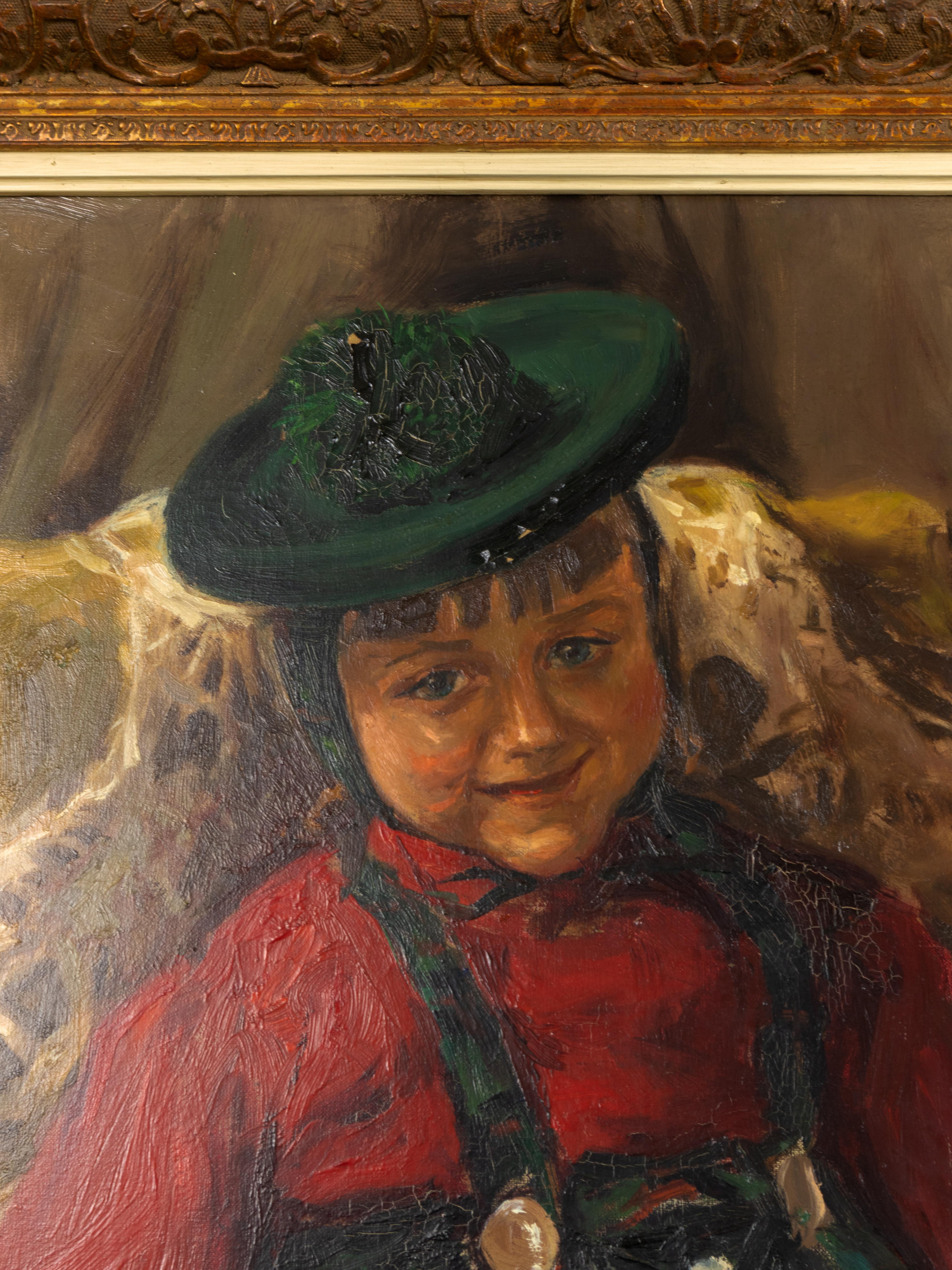 Polish Realism Painting Of Child By Wojciech Gerson, 19th Century For Sale 2