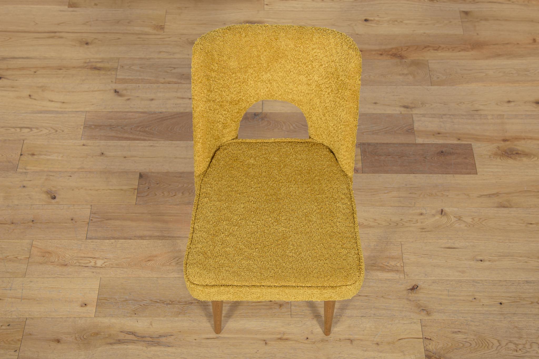 Fabric Polish Shell Chairs from Bydgoszcz Furniture Factory, 1960s, Set of 6 For Sale