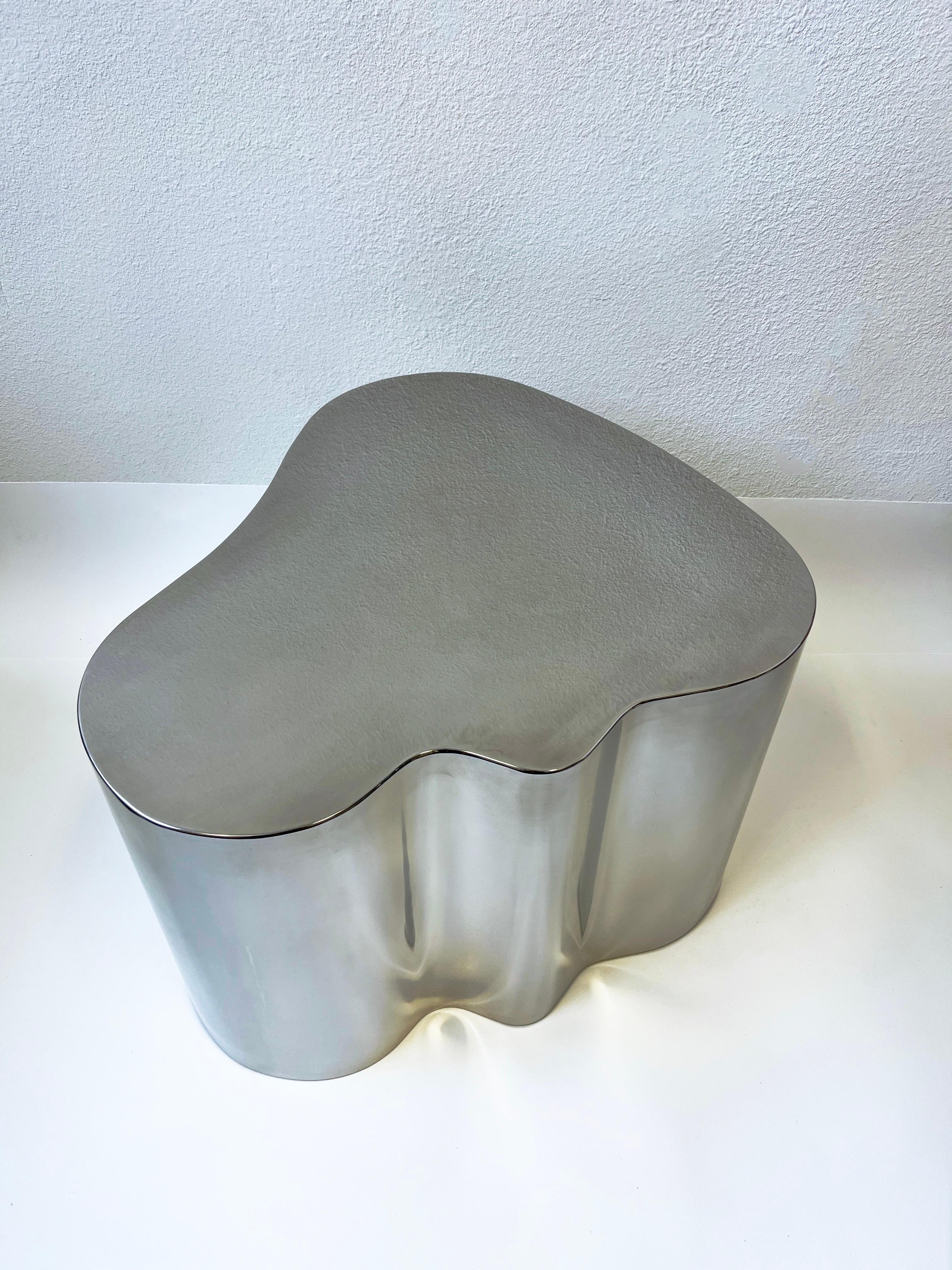 American Polish Stainless Steel Freeform Table by Steve Chase
