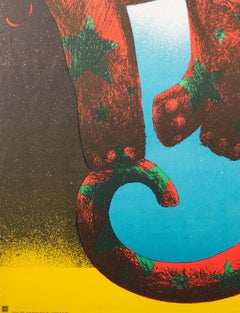Polish, Vintage Cyrk/Circus Poster Star Elephant 1974, Wasilewski