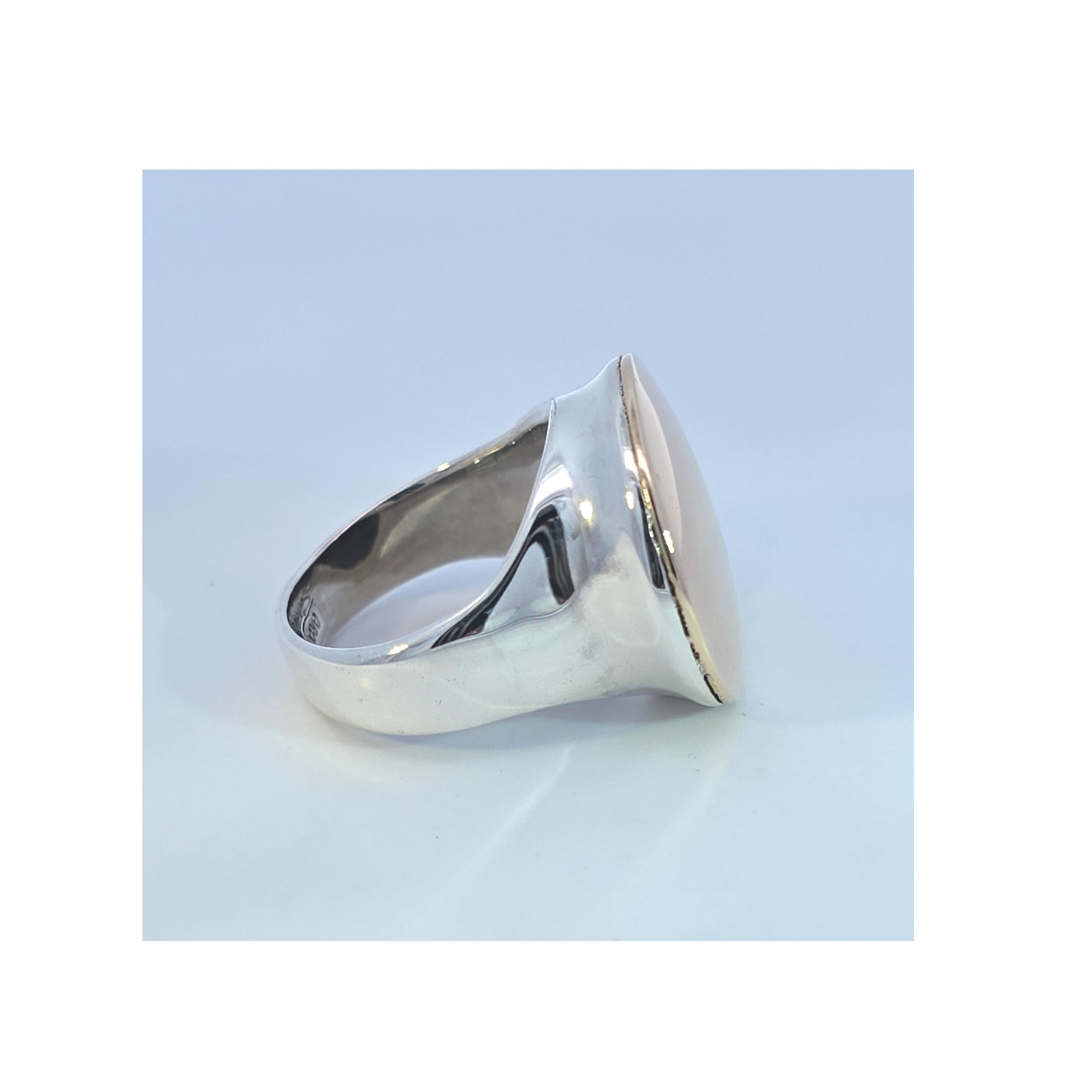 Bague en or jaune 14 carats poli et argent sterling, par Beth Orduna Bon état - En vente à Dallas, TX