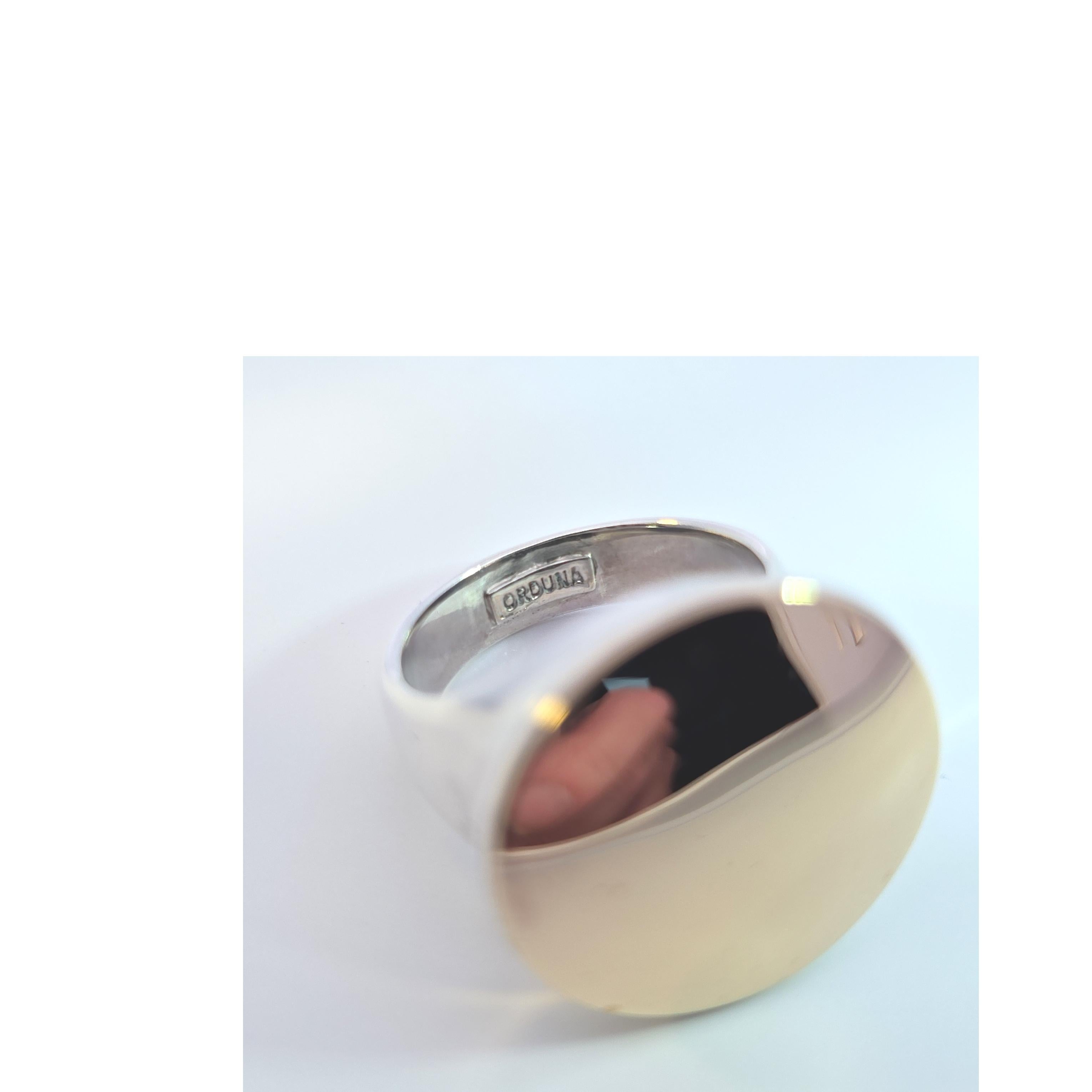 Bague en or jaune 14 carats poli et argent sterling, par Beth Orduna Unisexe en vente