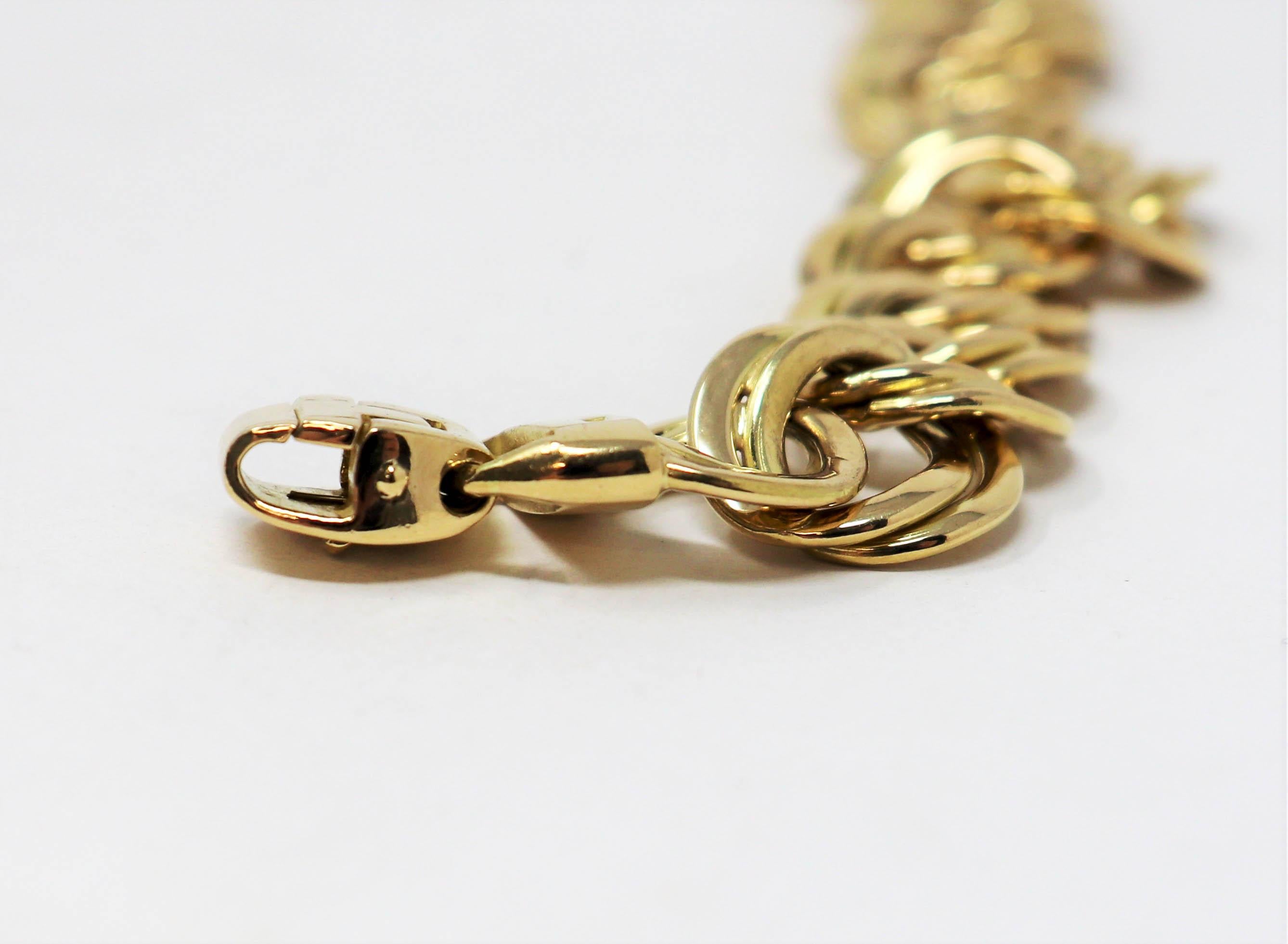 Polished 18 Karat Yellow Gold Large Graduated Double Cable Chain Link Necklace 1
