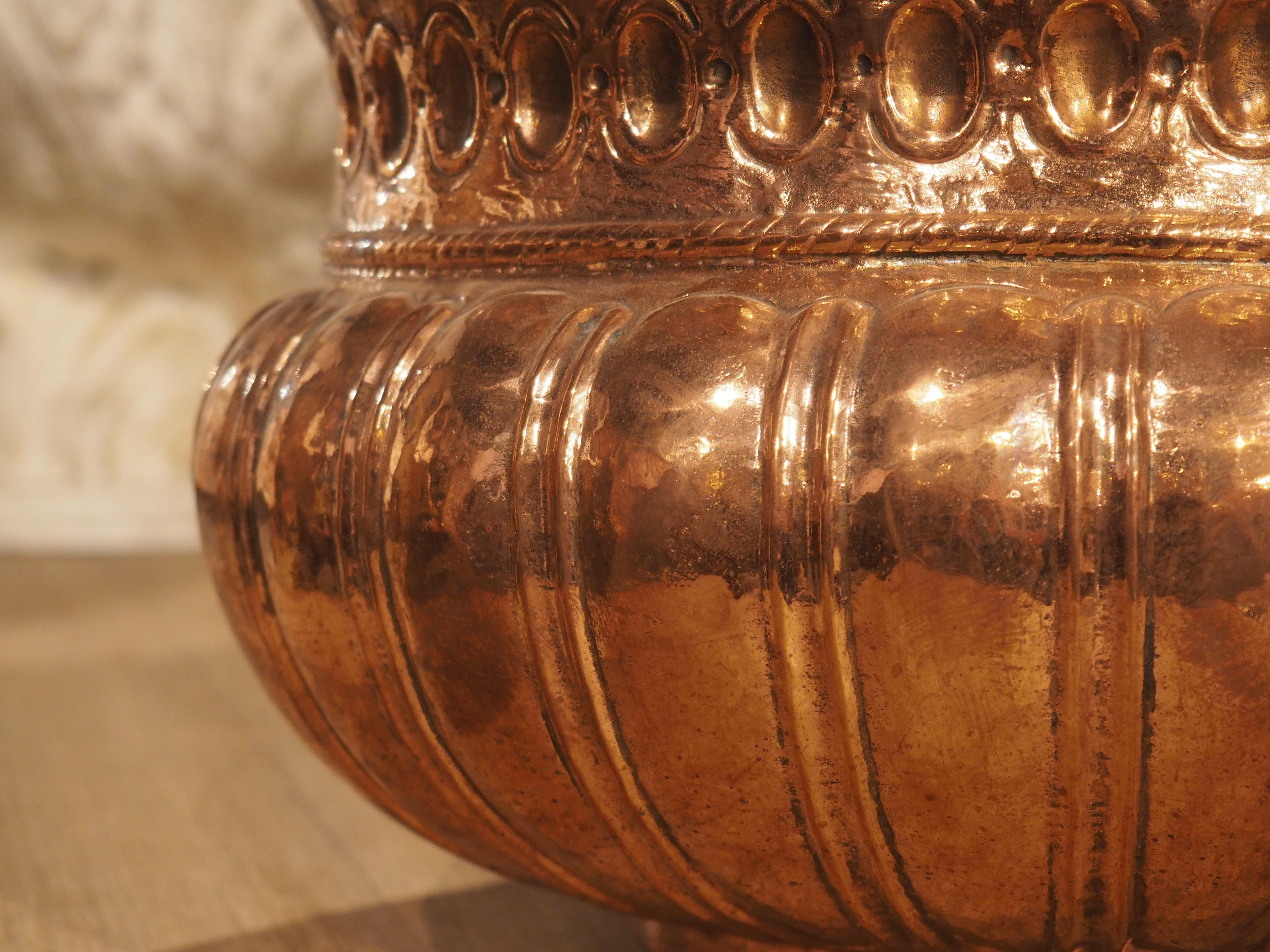 Repoussé Polished 18th Century Copper Rafraichissoir from France For Sale