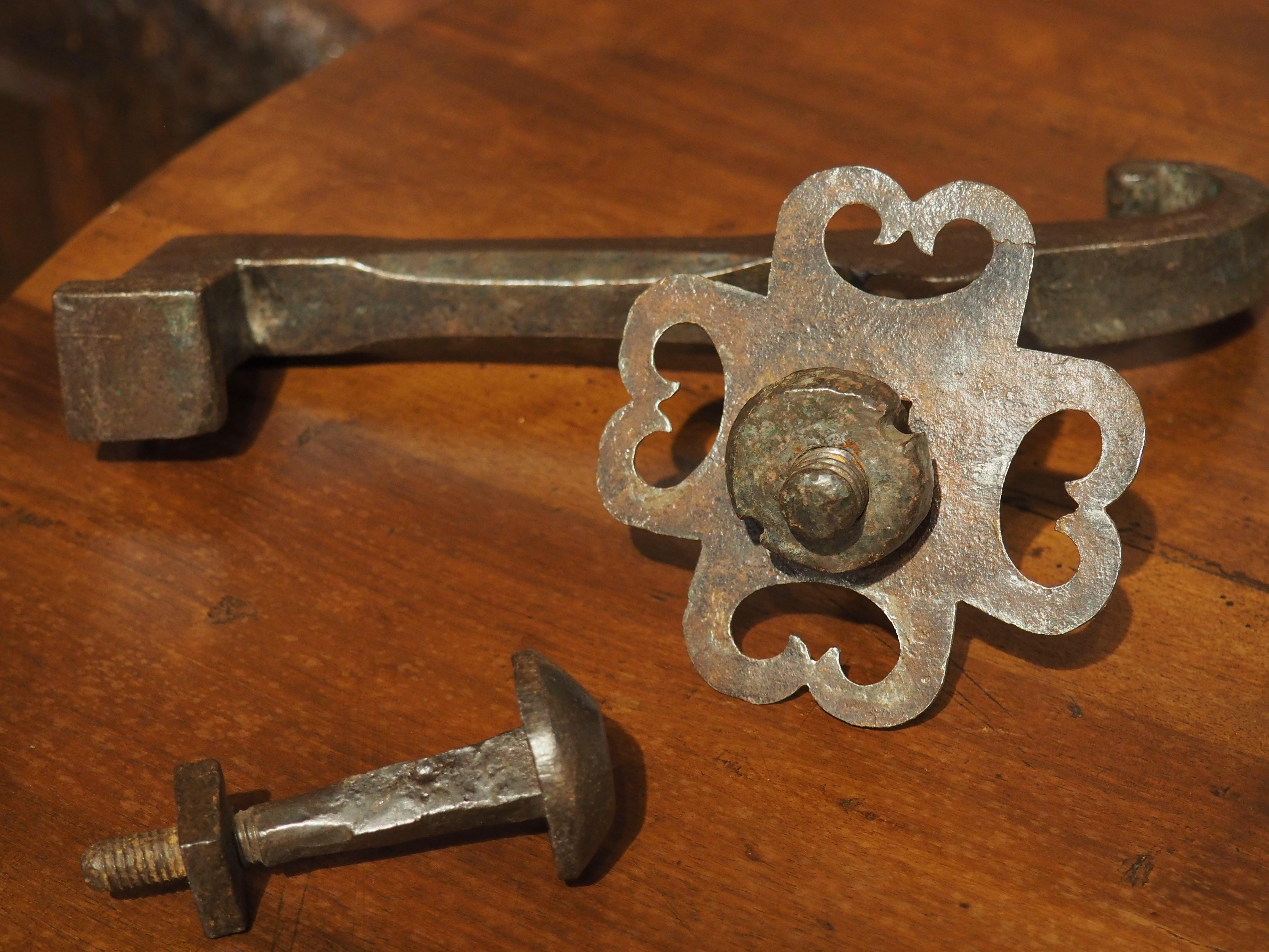 Polished 18th Century Wrought Iron French Door Knocker 4