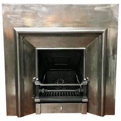 Vintage Polished 19th Century Style Carron Cast Iron Fireplace Surround Insert 
Grate