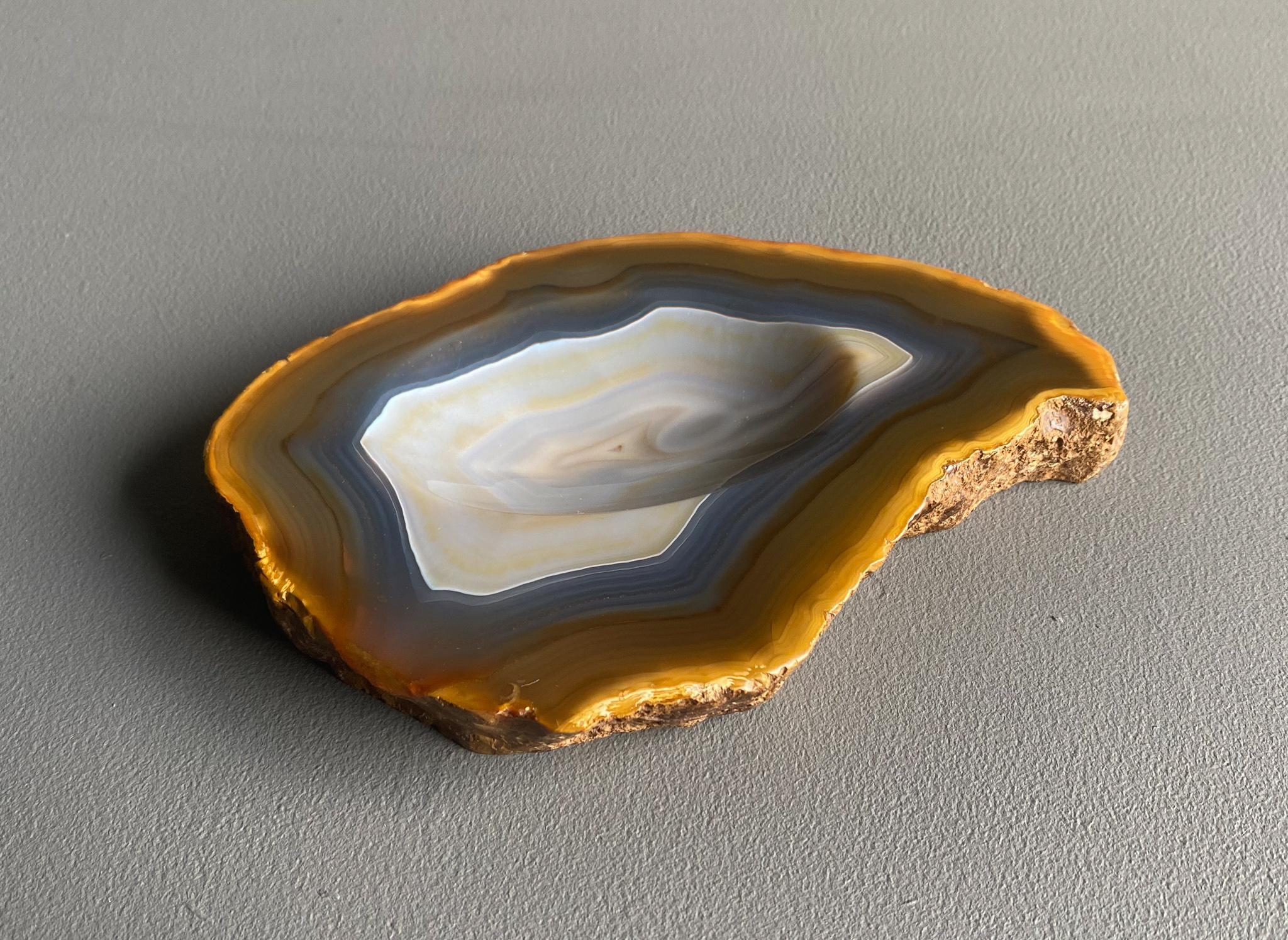 Polished Agate Geode Stone Bowl, circa 1960 For Sale 5