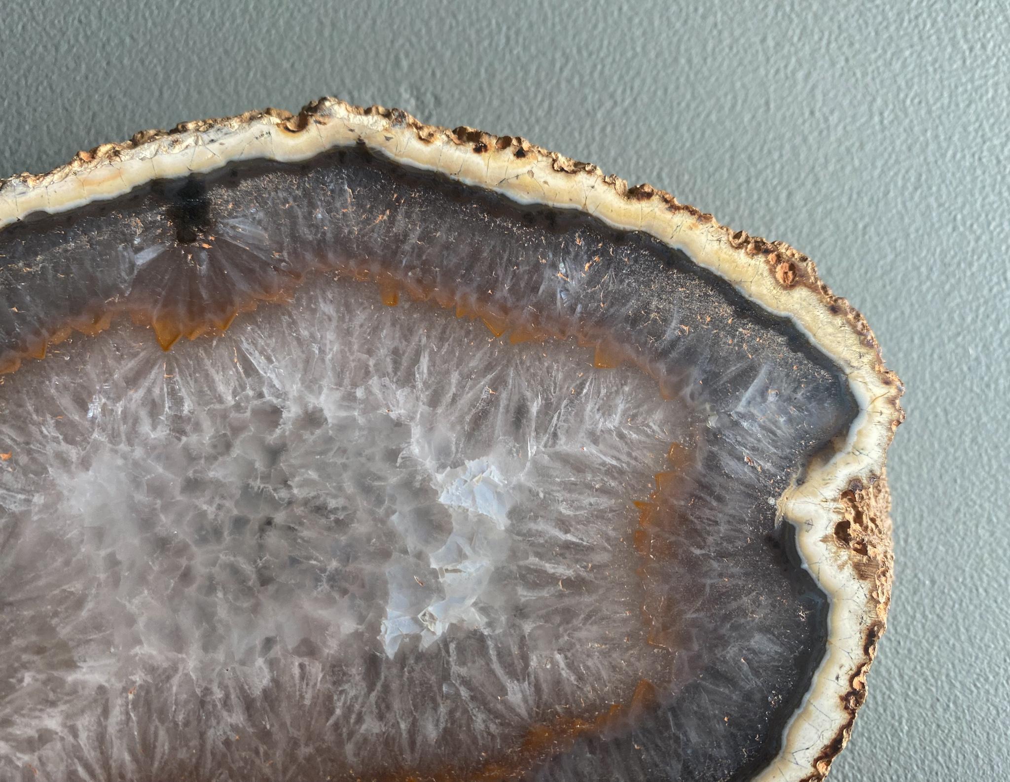 Polished Agate Geode Stone Bowl, circa 1960 For Sale 7