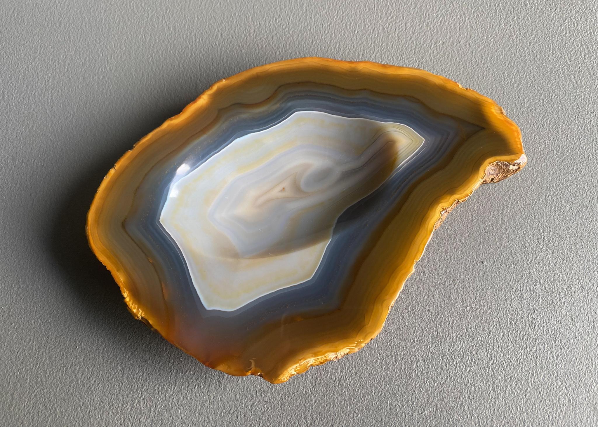 Polished Agate Geode Stone Bowl, circa 1960 For Sale 1