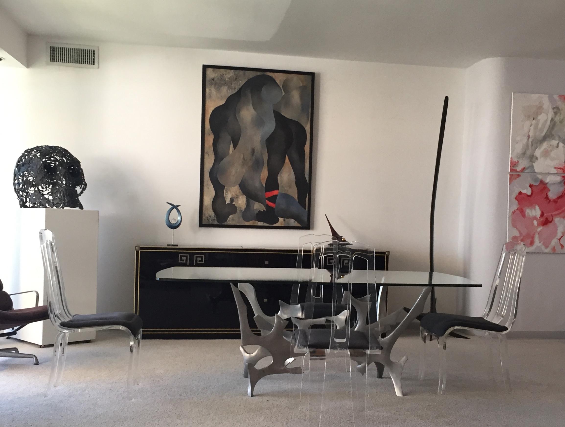 Sculptural Polished Bronze Dining Table by Fred Brouard, circa 1979 For Sale 2