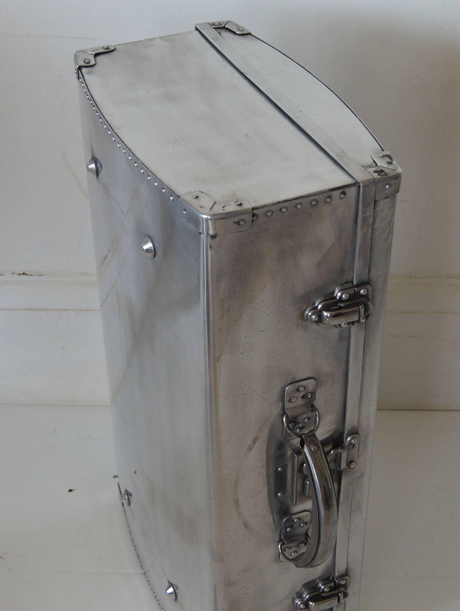 Industrial Polished Aluminium Suitcase, English, 1940s