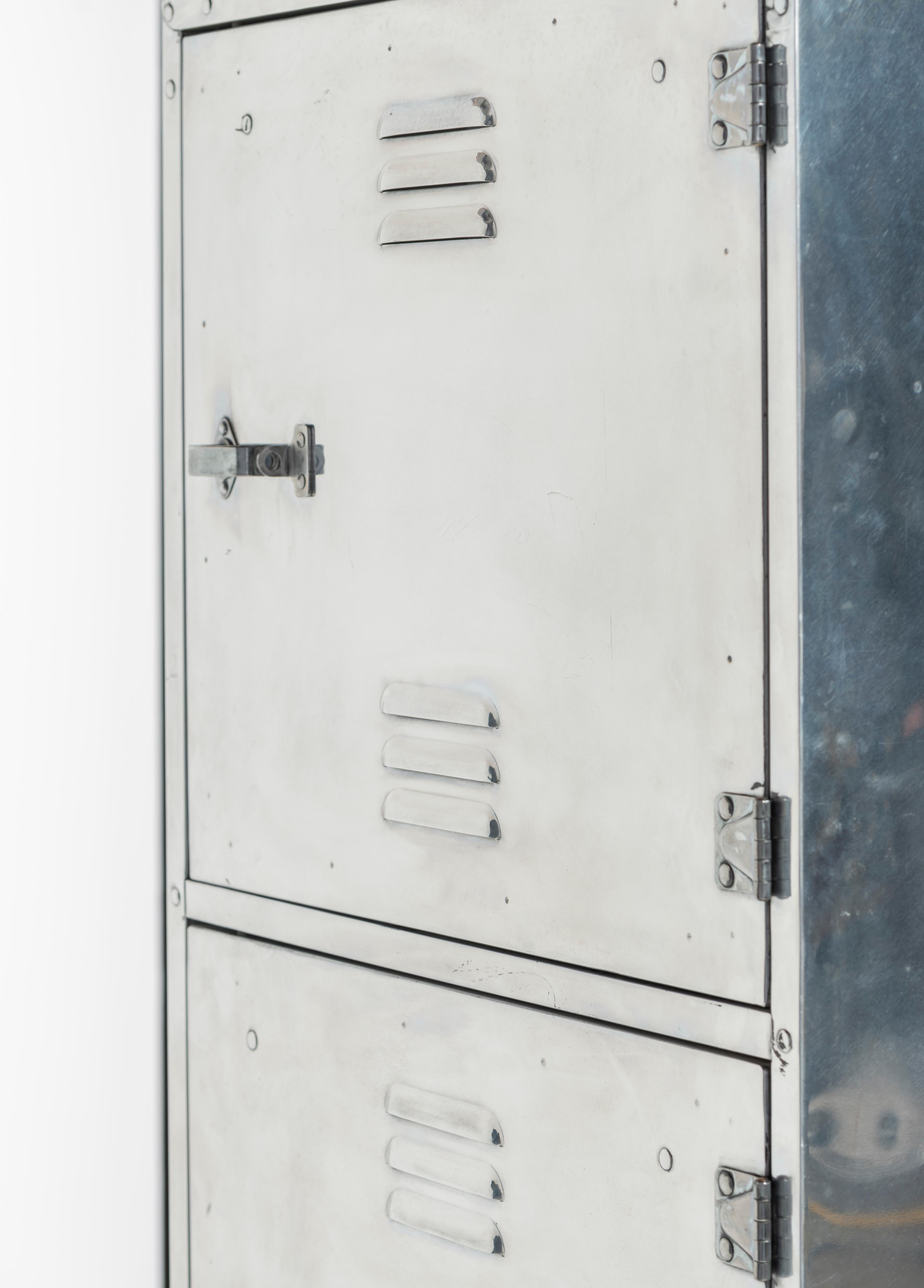 Polished Aluminum 3-Door Locker 6