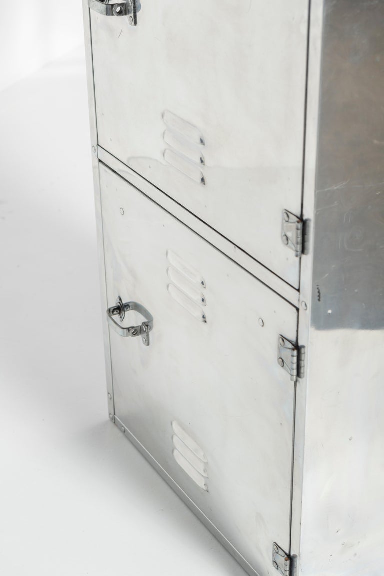 Polished Aluminum 3-Door Locker For Sale 8