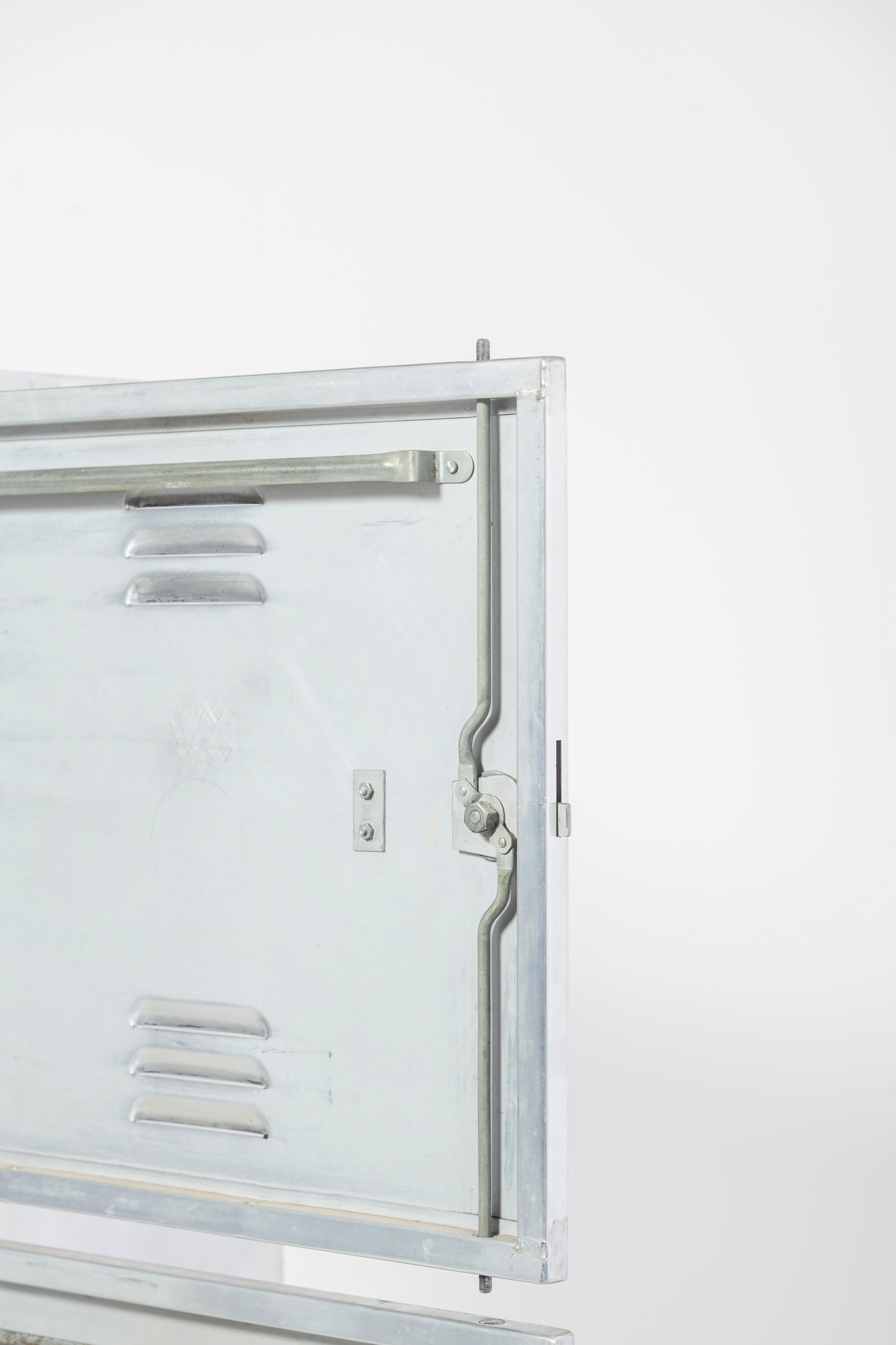 American Polished Aluminum 3-Door Locker