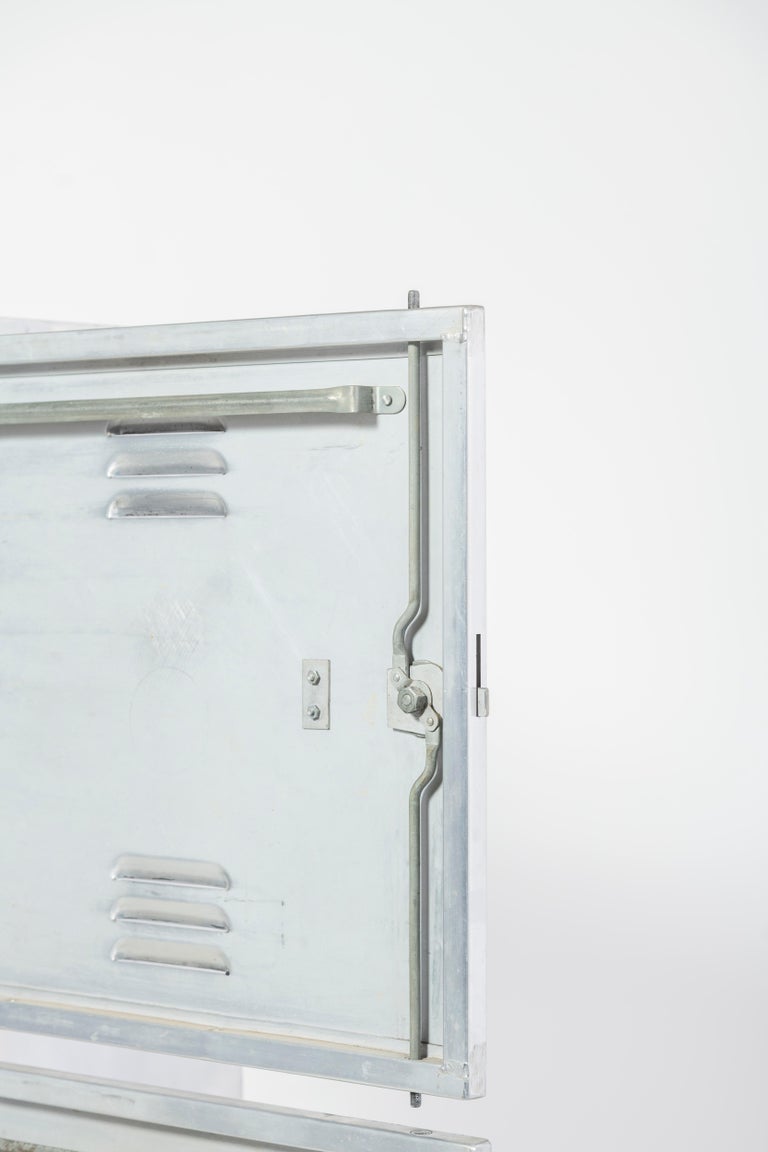 Polished Aluminum 3-Door Locker In Good Condition For Sale In San Francisco, CA