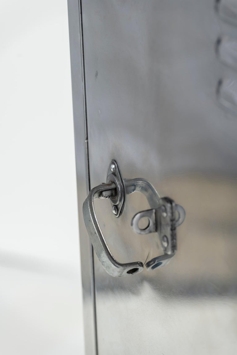Polished Aluminum 3-Door Locker For Sale 3
