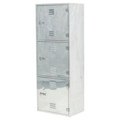Used Polished Aluminum 3-Door Locker